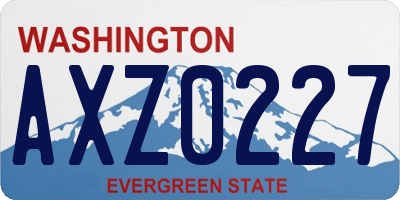 WA license plate AXZ0227