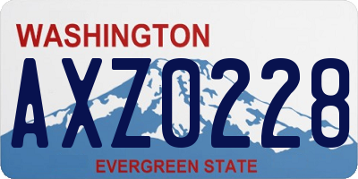 WA license plate AXZ0228