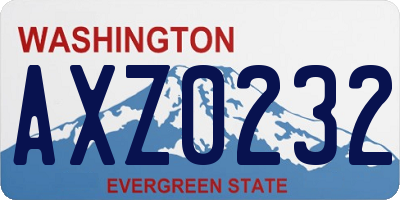 WA license plate AXZ0232