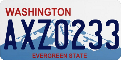WA license plate AXZ0233