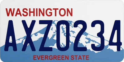 WA license plate AXZ0234
