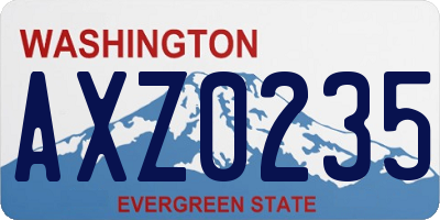WA license plate AXZ0235
