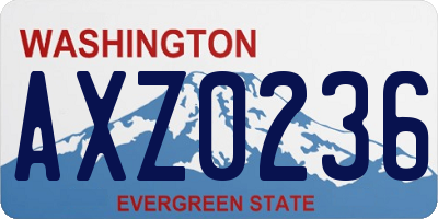 WA license plate AXZ0236