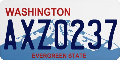 WA license plate AXZ0237