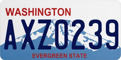 WA license plate AXZ0239