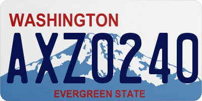 WA license plate AXZ0240