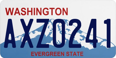 WA license plate AXZ0241