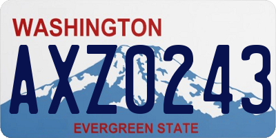 WA license plate AXZ0243