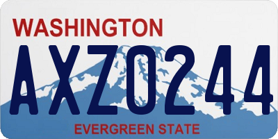 WA license plate AXZ0244