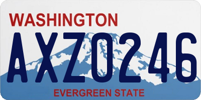 WA license plate AXZ0246