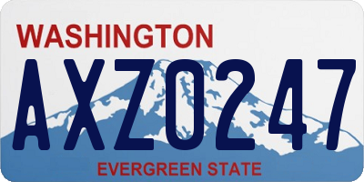 WA license plate AXZ0247