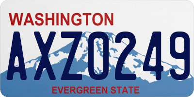 WA license plate AXZ0249