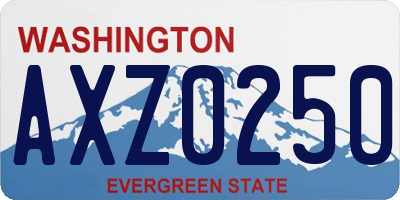 WA license plate AXZ0250