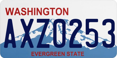 WA license plate AXZ0253
