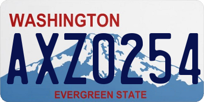 WA license plate AXZ0254