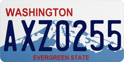 WA license plate AXZ0255