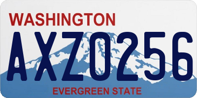WA license plate AXZ0256