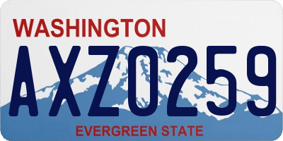 WA license plate AXZ0259