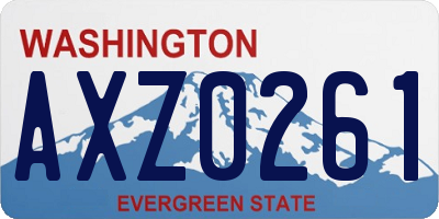 WA license plate AXZ0261