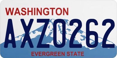 WA license plate AXZ0262