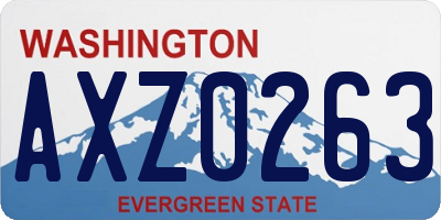 WA license plate AXZ0263