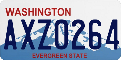 WA license plate AXZ0264