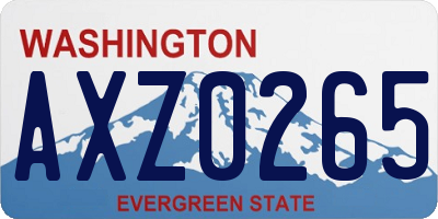 WA license plate AXZ0265