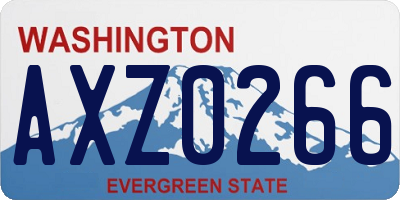 WA license plate AXZ0266
