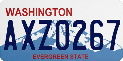 WA license plate AXZ0267
