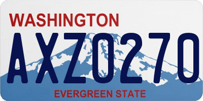 WA license plate AXZ0270