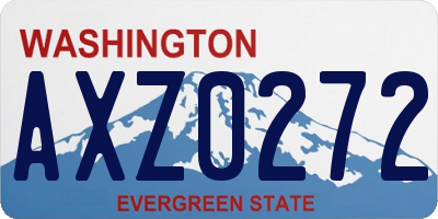 WA license plate AXZ0272