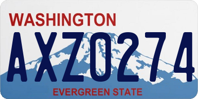 WA license plate AXZ0274