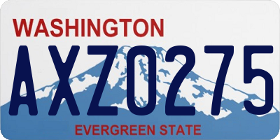 WA license plate AXZ0275