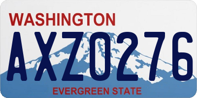 WA license plate AXZ0276