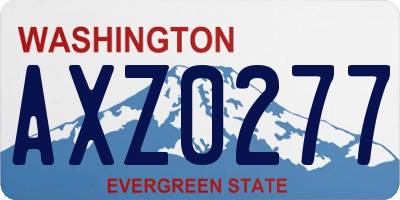 WA license plate AXZ0277