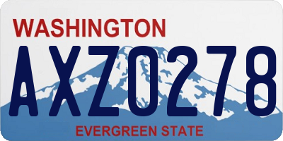 WA license plate AXZ0278