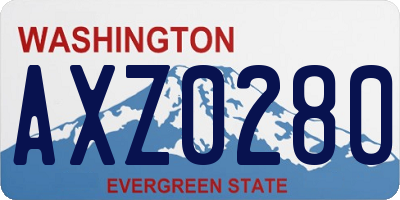 WA license plate AXZ0280