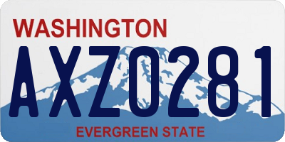 WA license plate AXZ0281