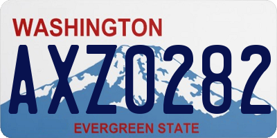 WA license plate AXZ0282