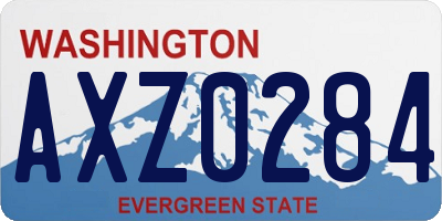 WA license plate AXZ0284