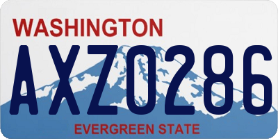 WA license plate AXZ0286
