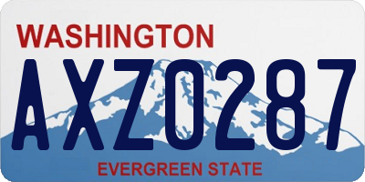 WA license plate AXZ0287