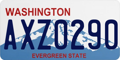WA license plate AXZ0290