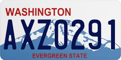 WA license plate AXZ0291