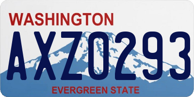 WA license plate AXZ0293