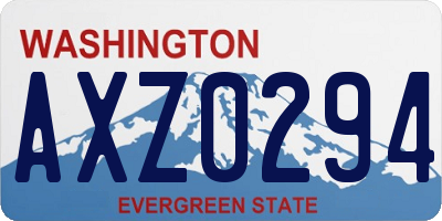 WA license plate AXZ0294
