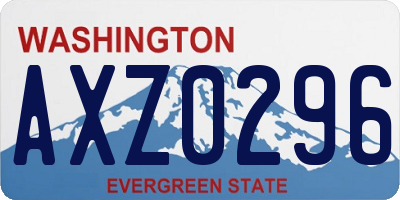 WA license plate AXZ0296