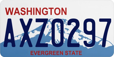 WA license plate AXZ0297