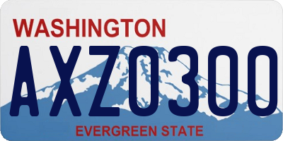 WA license plate AXZ0300