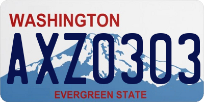 WA license plate AXZ0303
